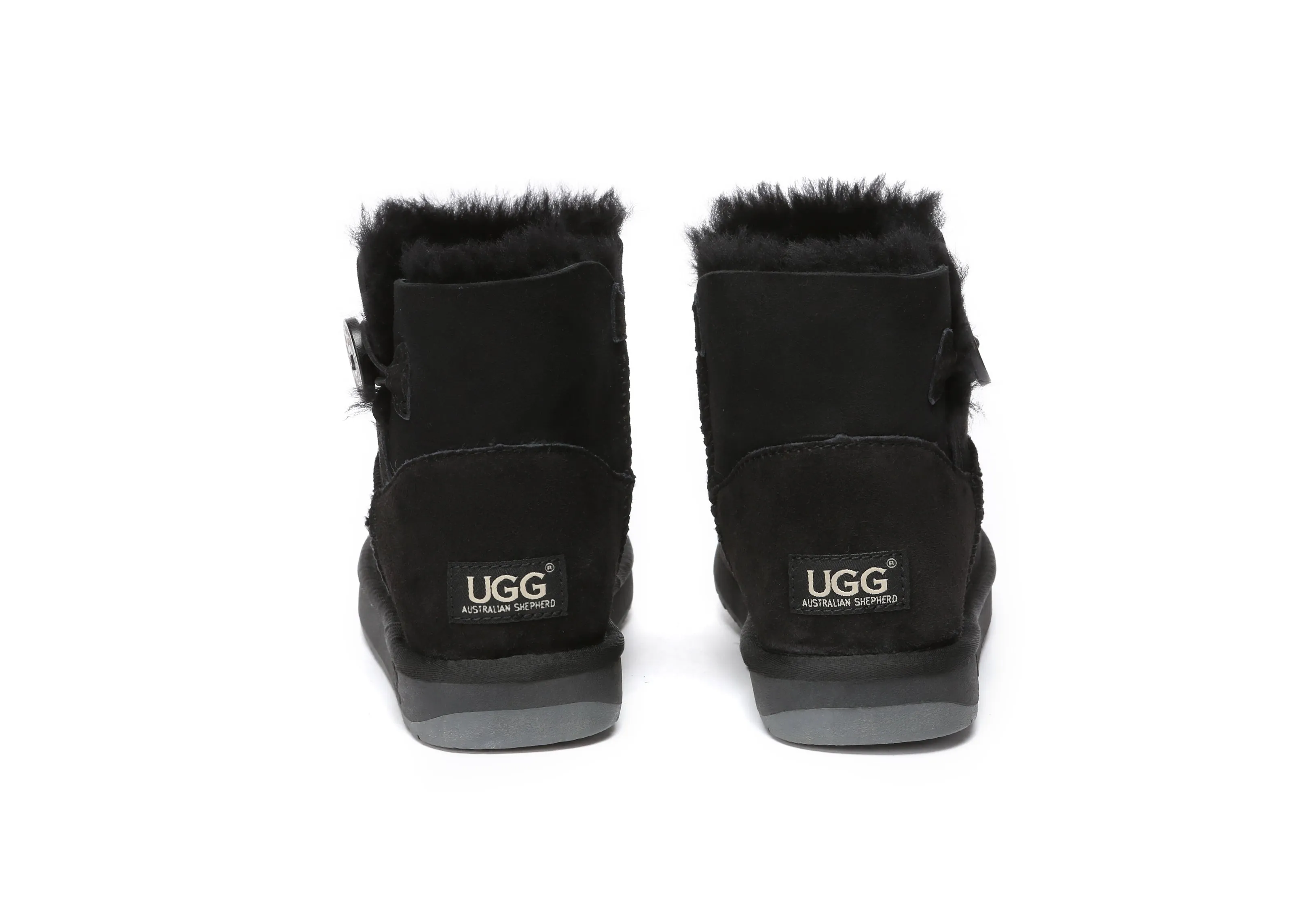 AUSTRALIAN SHEPHERD UGG Boots Double Face Sheepskin Wool Mini Button Tall Boot Slippers
