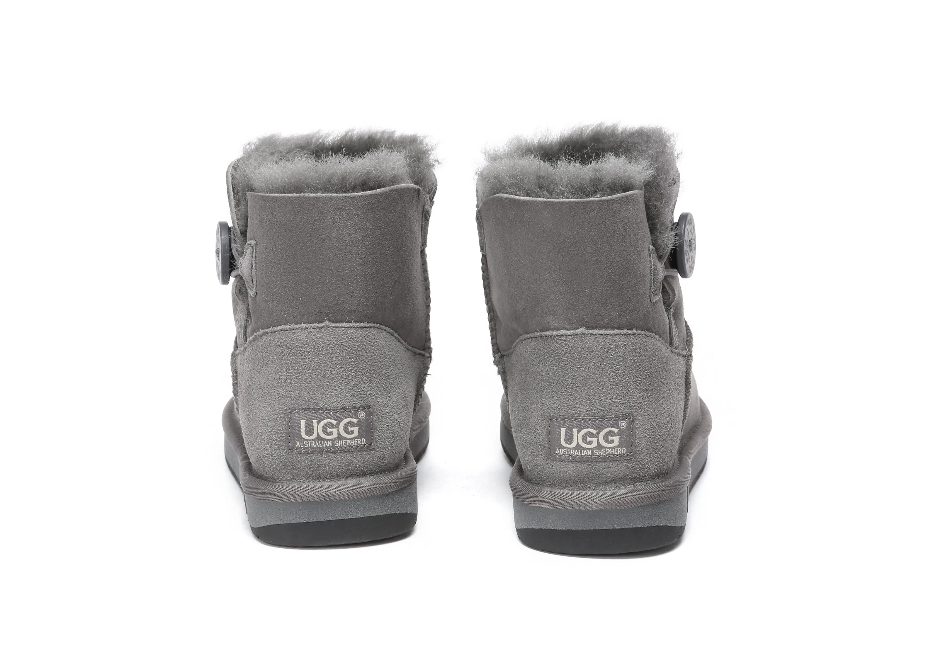 Everly Slide Royal Suede AUSTRALIAN SHEPHERD UGG Boots Double Face Sheepskin Wool Mini Button
