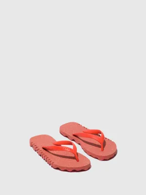 Beach Flip-Flops BUMPY Red & red strap Flip Flop Flip