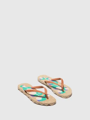 Beach Flip-Flops OAKTREES Brown Rubber Strap Flip Flops For Dogs