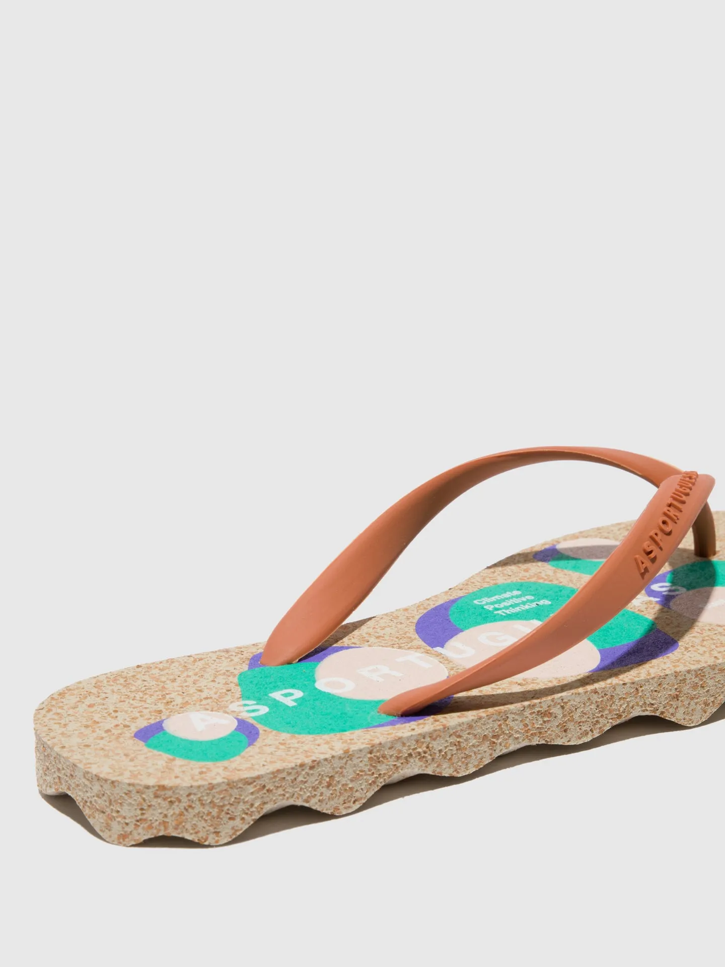 Beach Flip-Flops OAKTREES Brown Rubber Strap Hippy Flip Flops