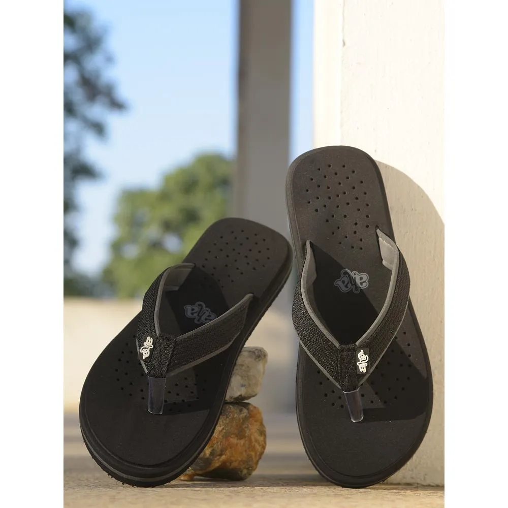 A-HA Casual Black Flip Flop For Men CFL-1 By Liberty Original Slippers