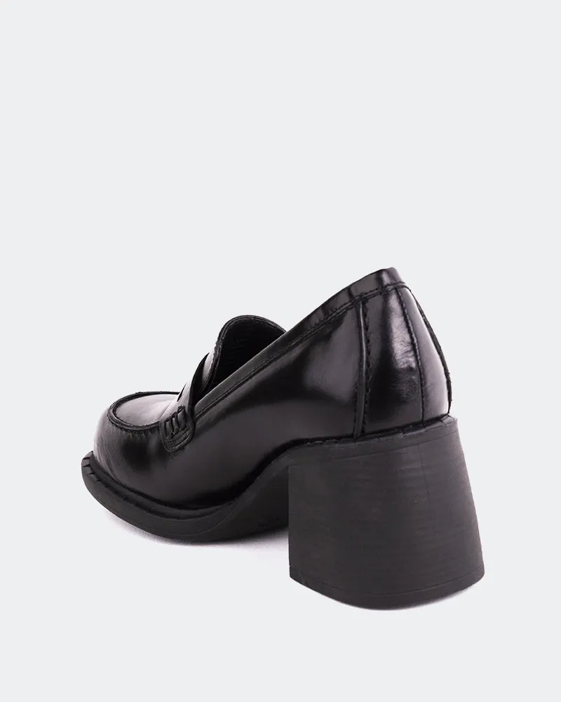 Asos Slip On Loafers Beckam Black Leather