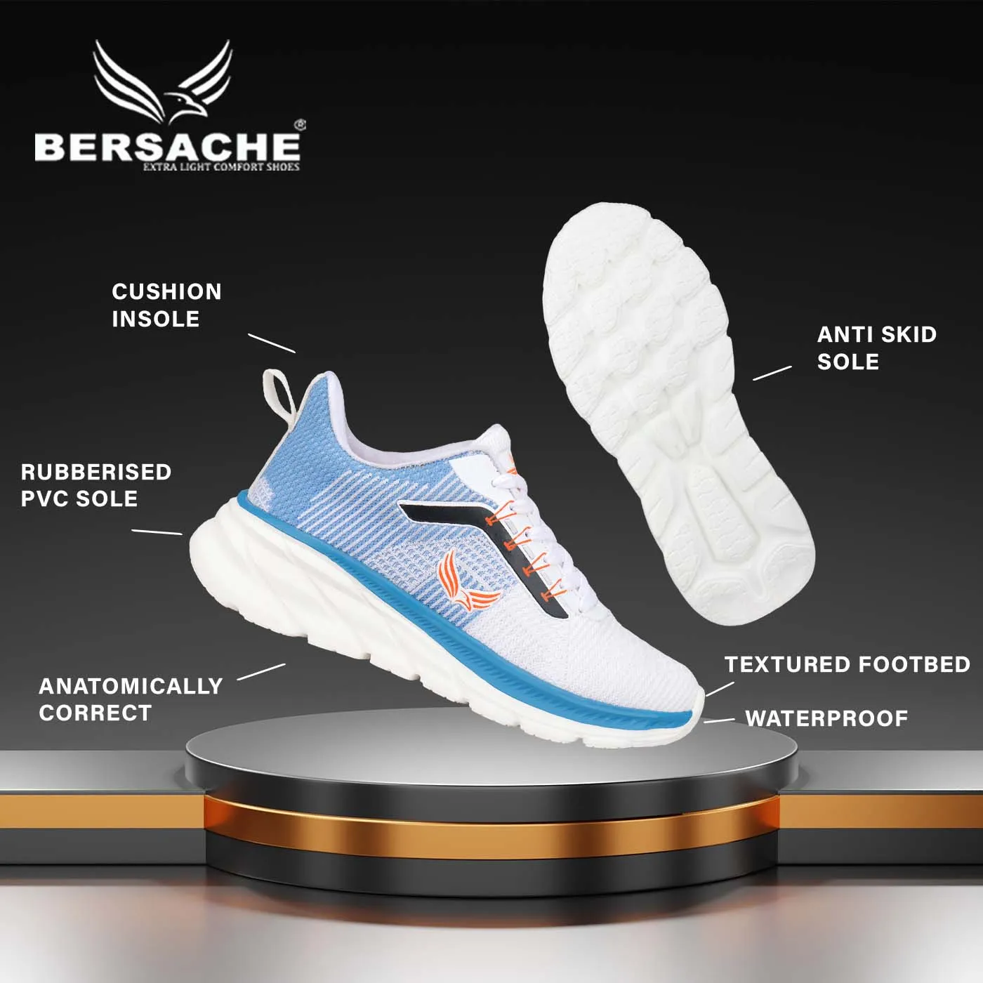 Snoopy Slippers Bersache Sneaker, Loafers ,Casual with extra comfort snearkers for men  -8020 (Blue)