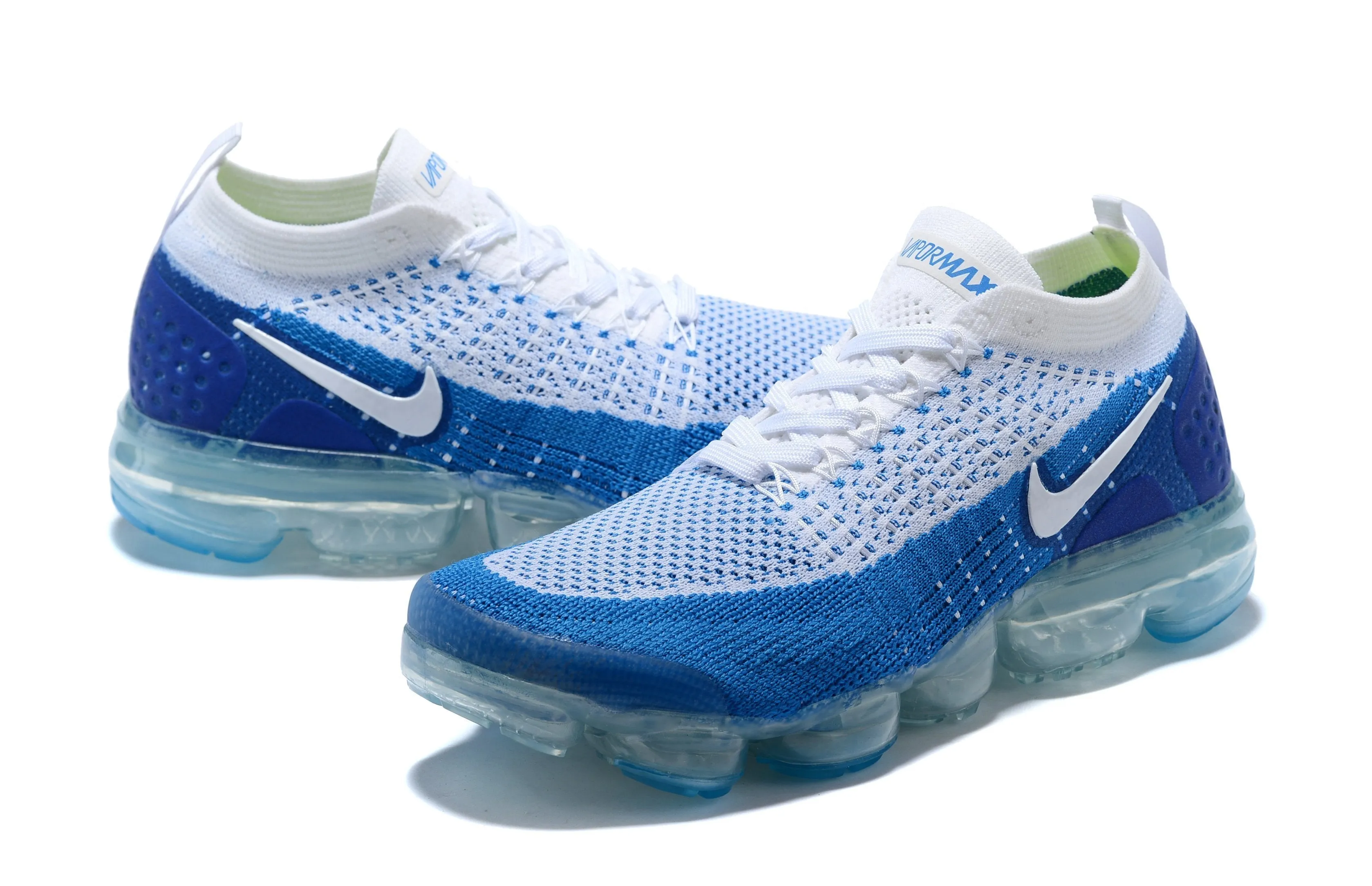 Nike Air Vapormax Flyknit 2 White Blue Shoes Sneakers Men Sale Size US 7, 8, 8.5, 9, 10, 11 Asics Swim Bike Run Shoes