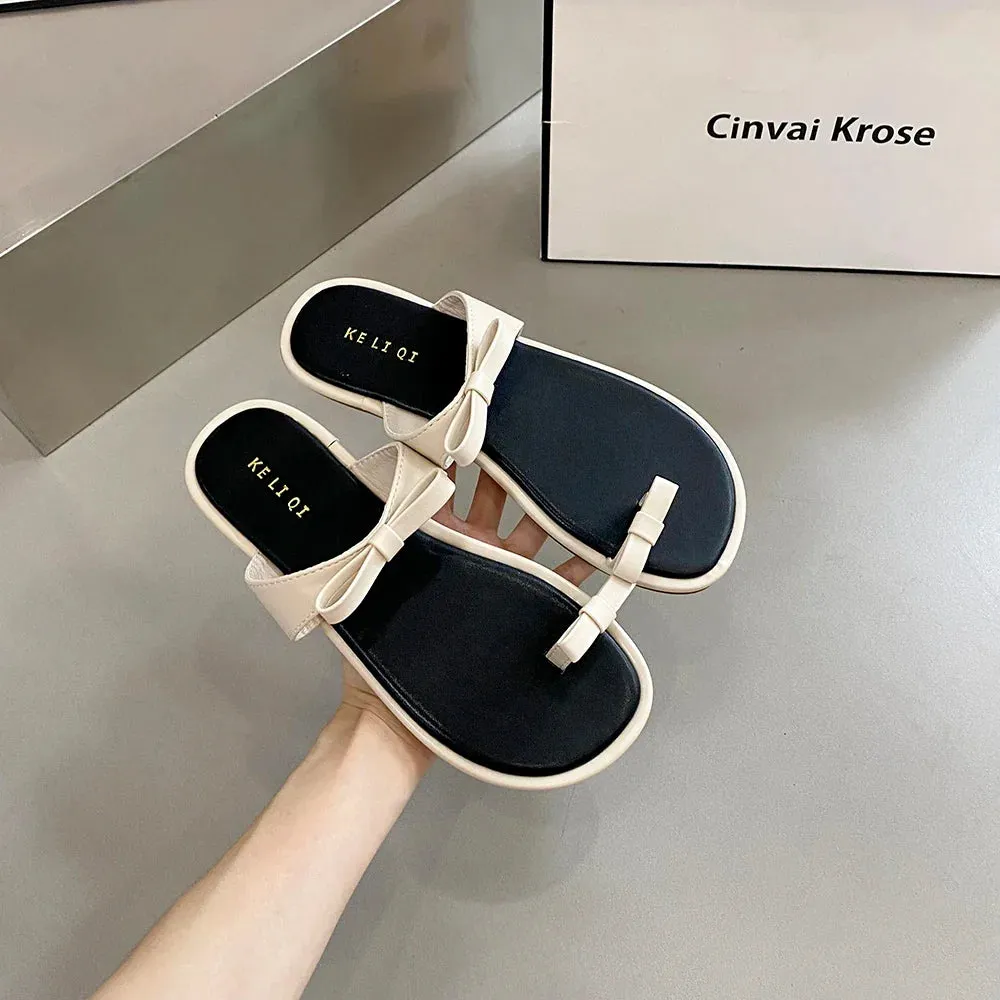 Flip Flops For Sweaty Feet binfenxie  -  Fashion Women Sandals SLippers Bow Design Summer Flip Flops Brown Gold Black Casual Party Pumps Flat Heels Beach Shoes Woman