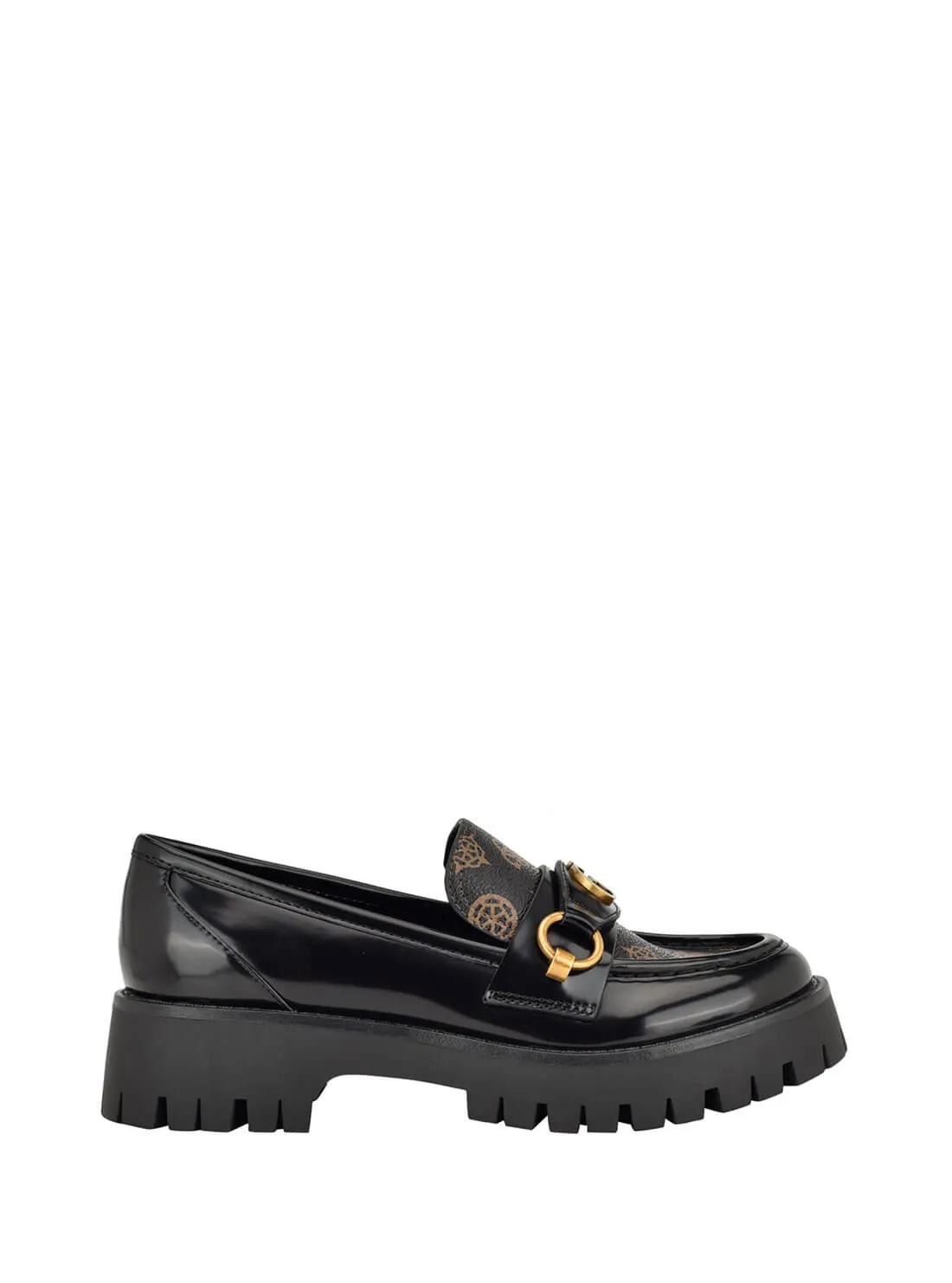 Patent Leather Tuxedo Loafers Black Logo Almost Loafers