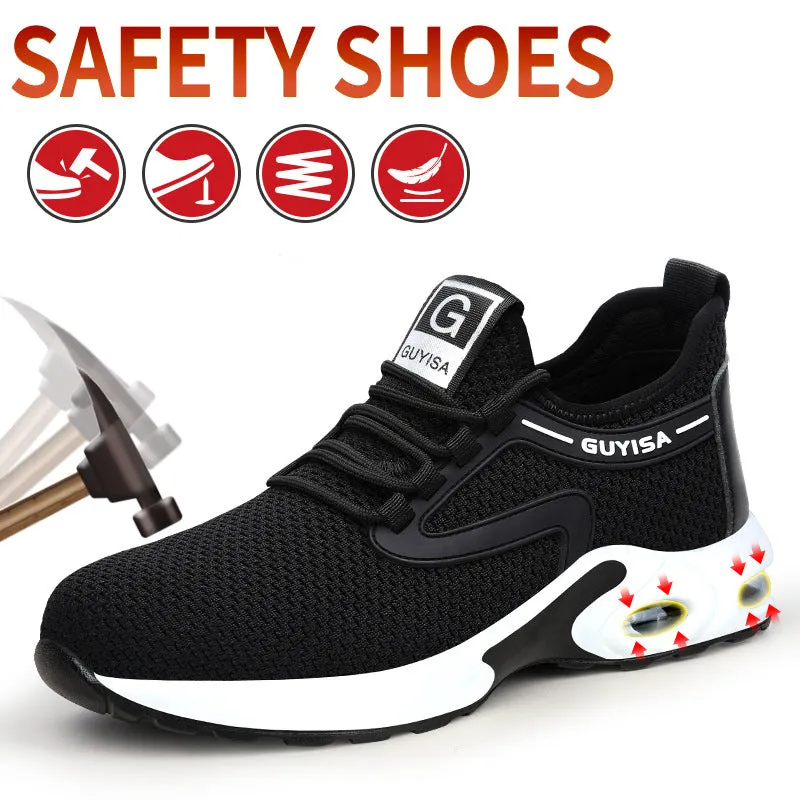 Black Sneakers Men Work Safety Shoes Lightweight Breathable For Gym Travel Work Casual Tennis Running Shoes Best 8 Inch Steel Toe Work Boots