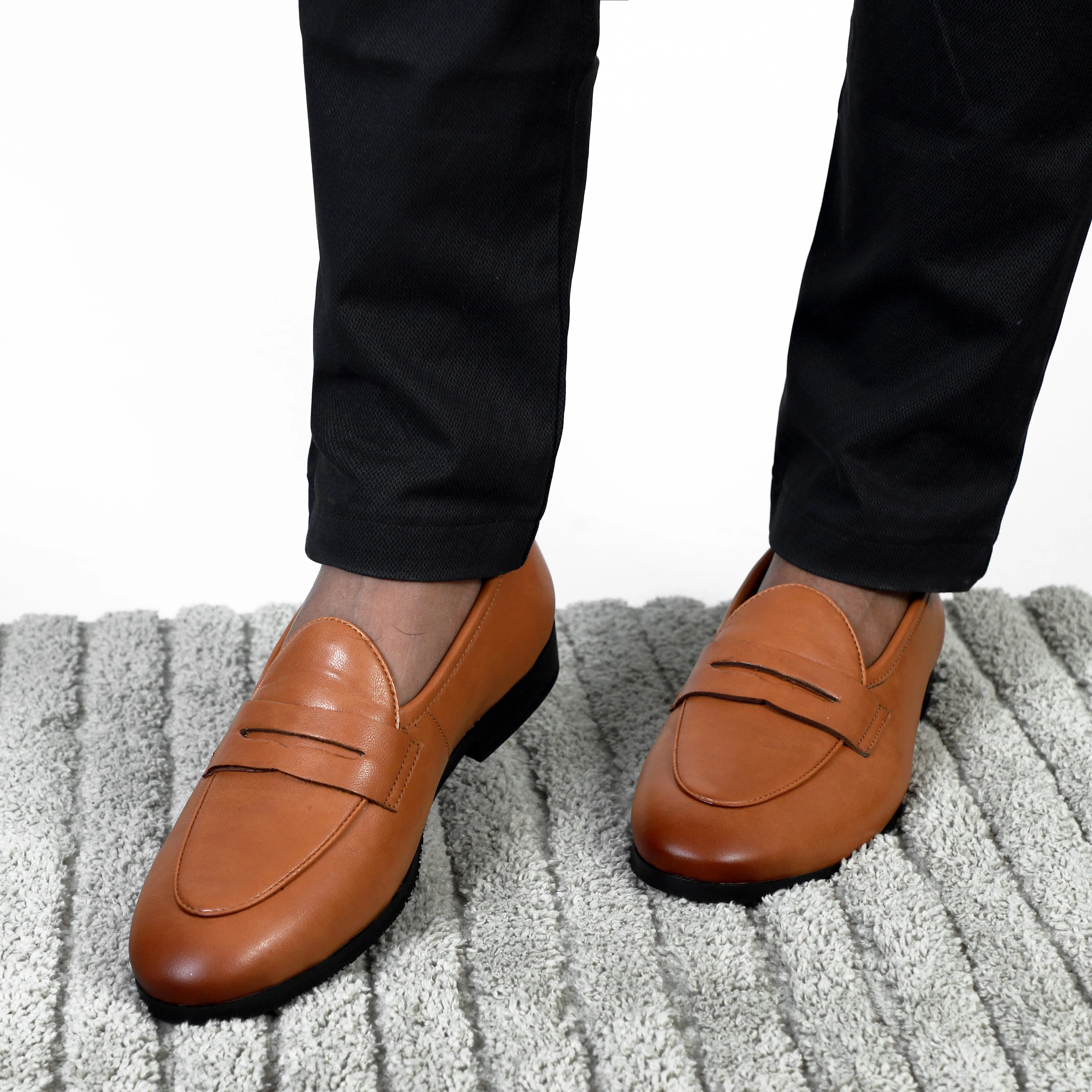 NICHE Elegant Tan Penny Loafers Slip On House