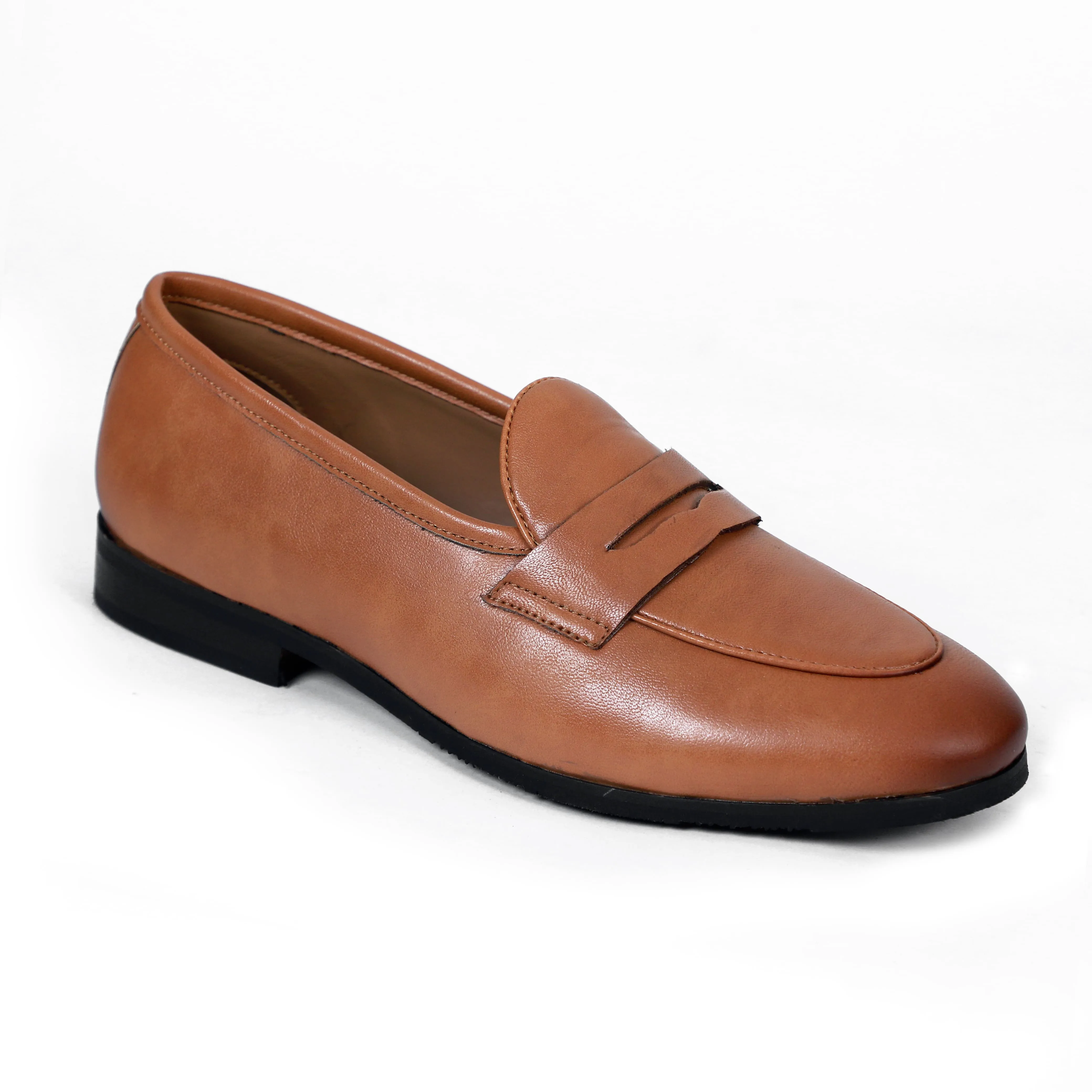 NICHE Elegant Tan Penny Loafers Slip On Flat