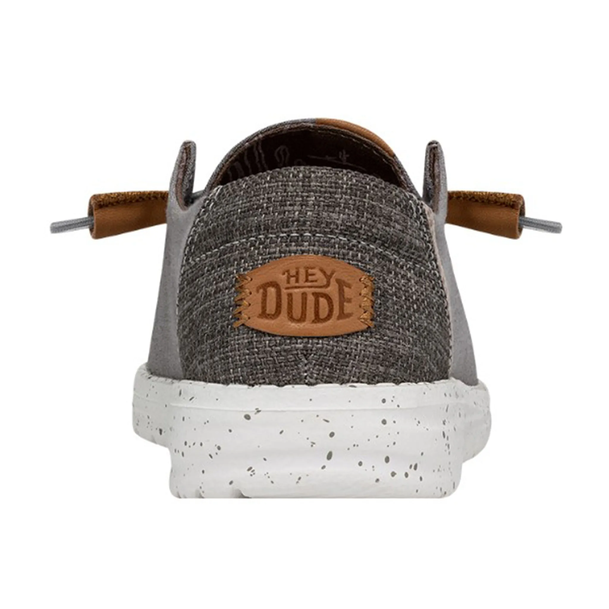 Hey Dude Wendy Washed Canvas Grey Slip On Tan Jazz Shoes