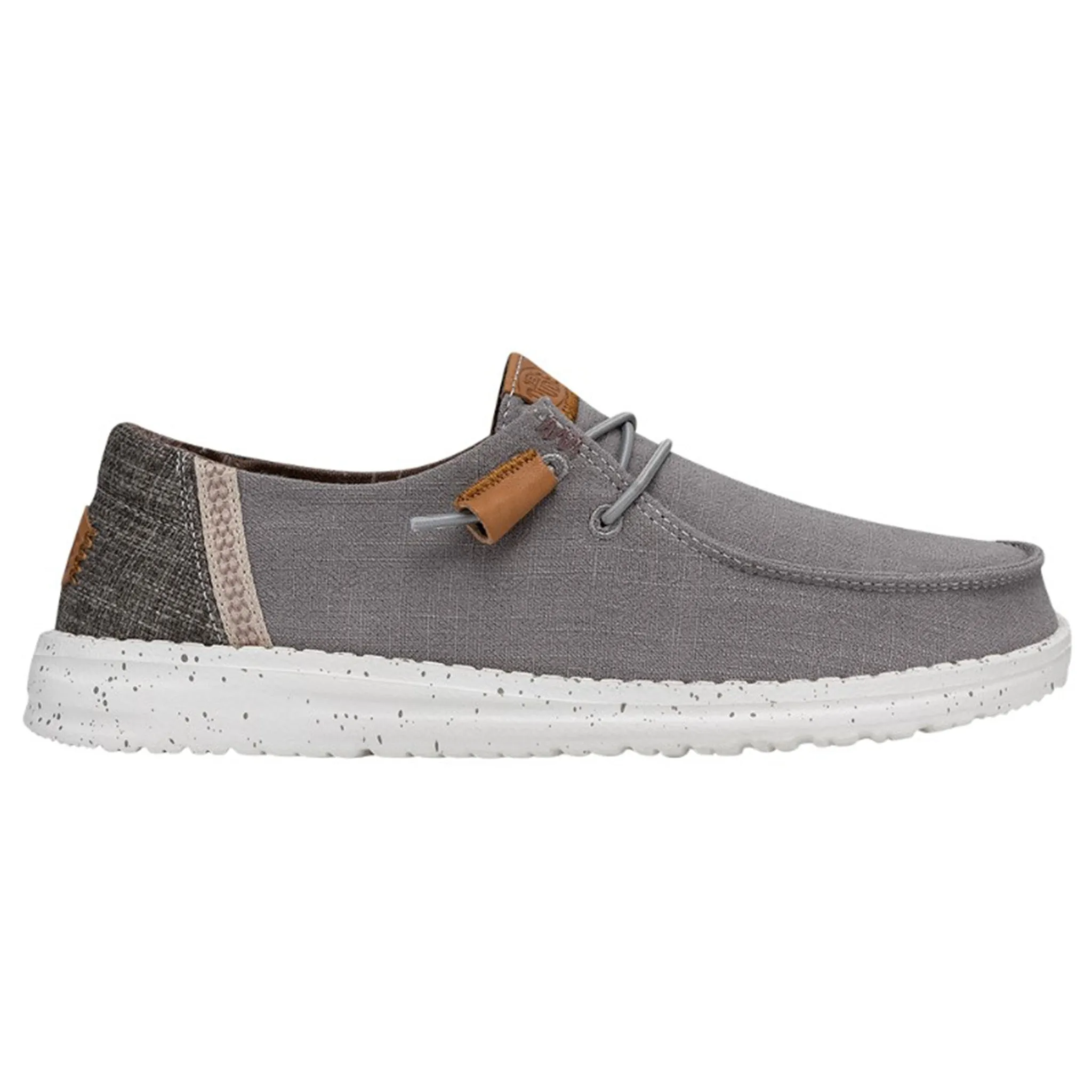 Hey Dude Wendy Washed Canvas Grey Shoes Checkered Slip On