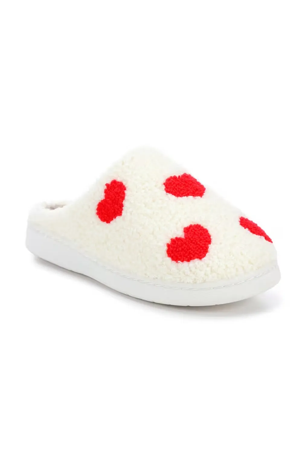 Dressy Slide Sandals MIA Cozi Red Heart Slippers for Women in Red/White | GS1412401-REDHEART