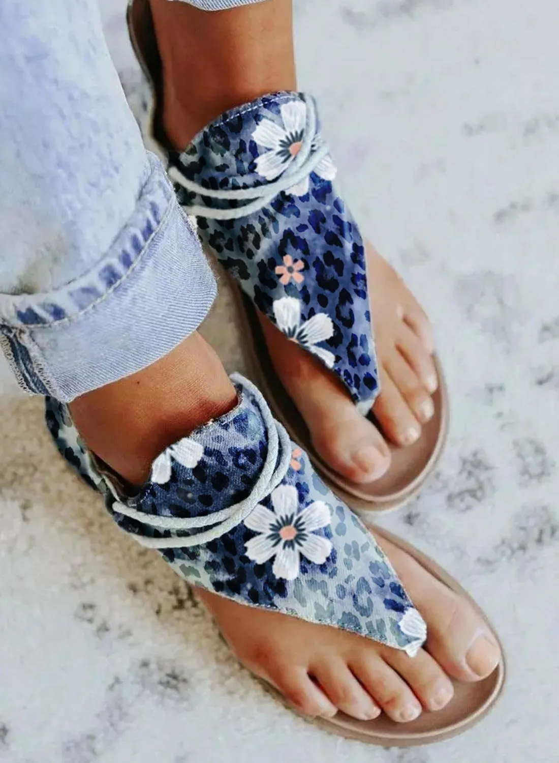 Blue Floral Leopard Sandal Sandals Royal Bahamian Resort Nassau Bahamas