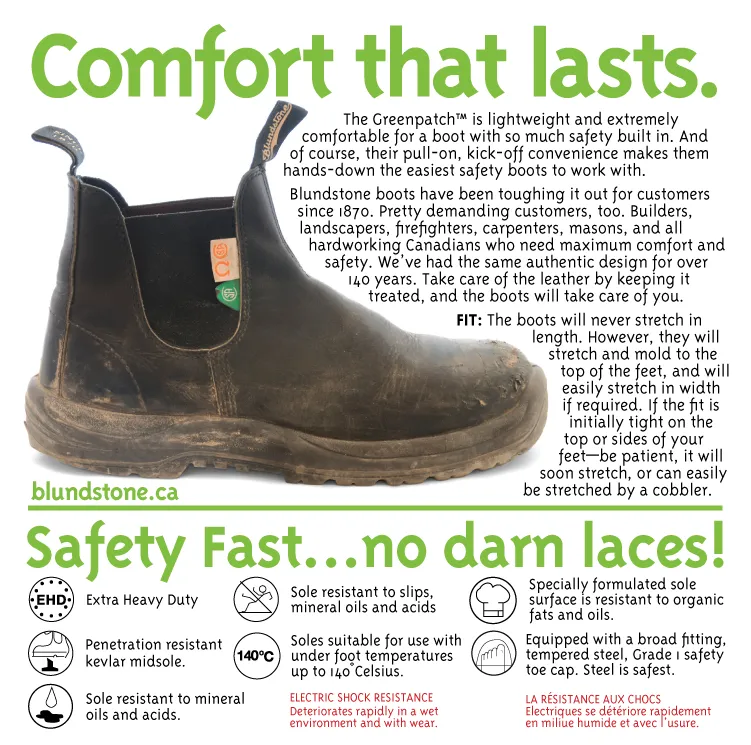 Orthopedic Steel Toe Work Boots Blundstone Greenpatch 6" CSA - 163