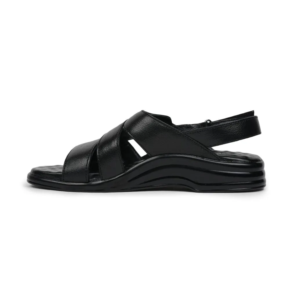 Slides With Straps Coolers By Liberty 7123-163 Casual Black Slippers For Men