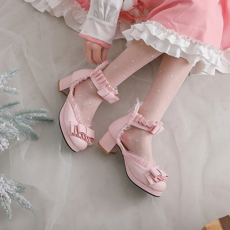 Sandals Grenada Reviews Women's Lace Bow Tie Ankle Strap Block Heel Sandals