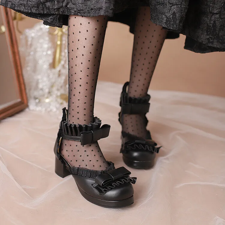 Sandals Grande St. Lucian Photos Women's Lace Bow Tie Ankle Strap Block Heel Sandals