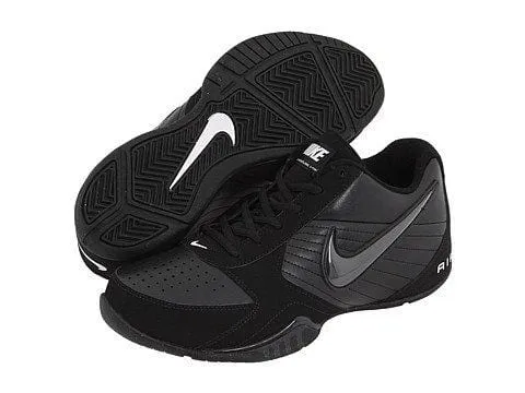 Nike Mens Air Baseline Low Basketball Shoes-Black/Black-White-13 Asics Padel Tennis Shoes