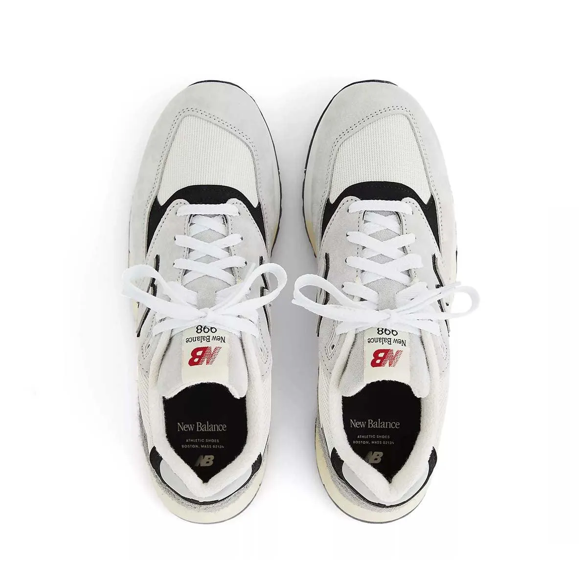 New Balance 574 White Leather in USA 998 'Grey Black'