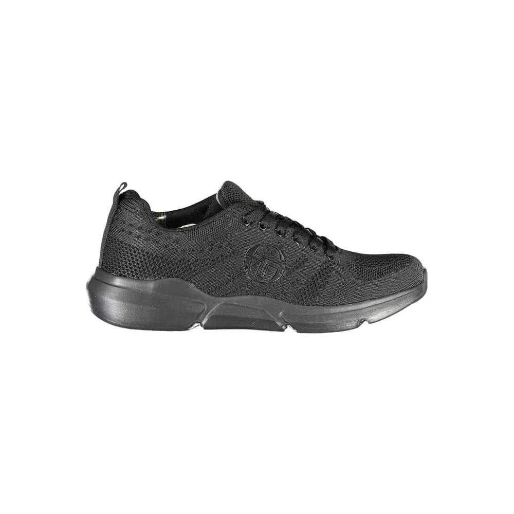 Sergio Tacchini Sleek Black Lace-up Sneakers with Contrast Detailing Best Sneakers To Wear With Dresses