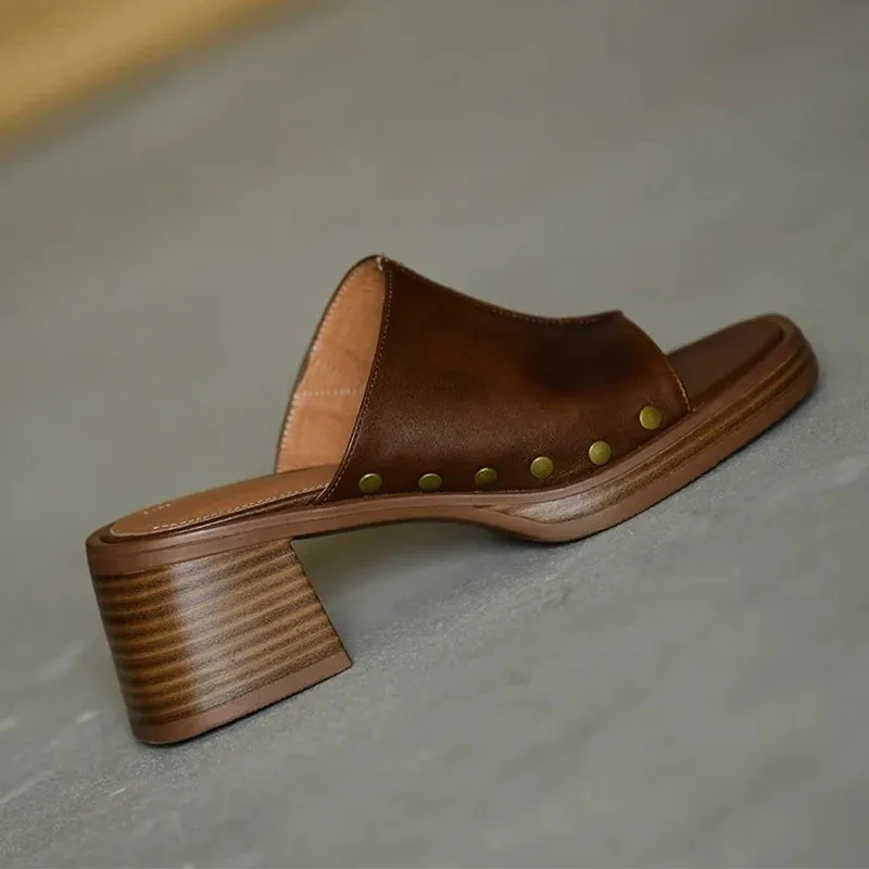 Vineyard Vines Flip Flops New Trend Chunky Women Sandals, Mid Heels Fashion Slippers for summer, Pumps Casual Shoes, Flip-flops