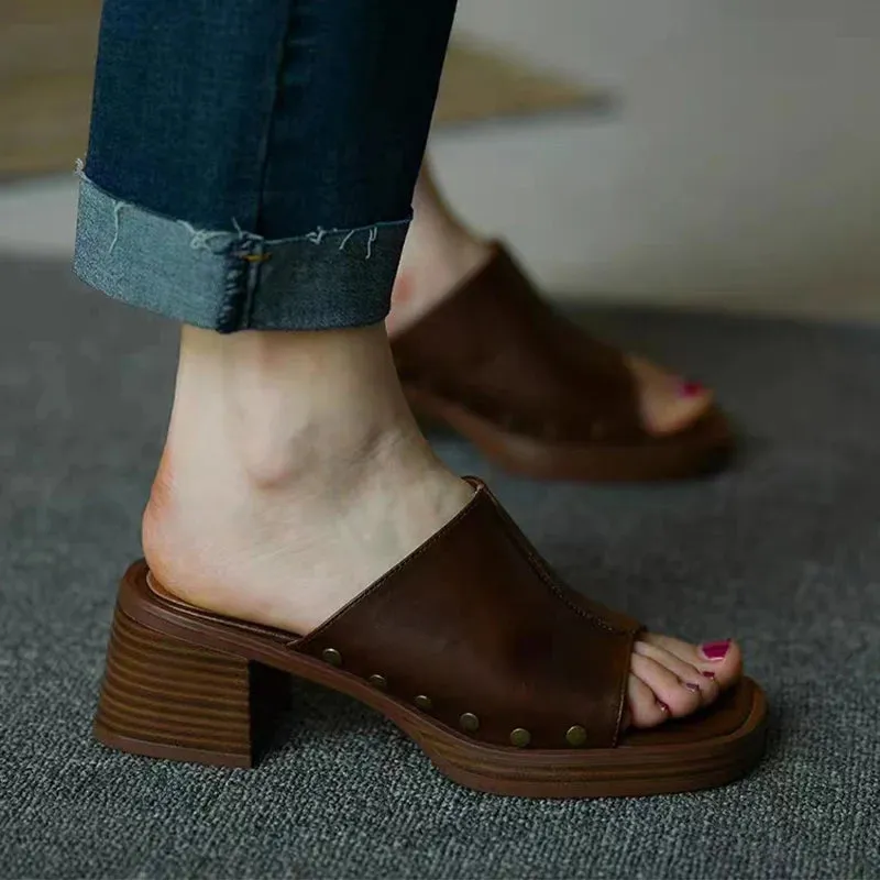 Stride Rite Flip Flops New Trend Chunky Women Sandals, Mid Heels Fashion Slippers for summer, Pumps Casual Shoes, Flip-flops