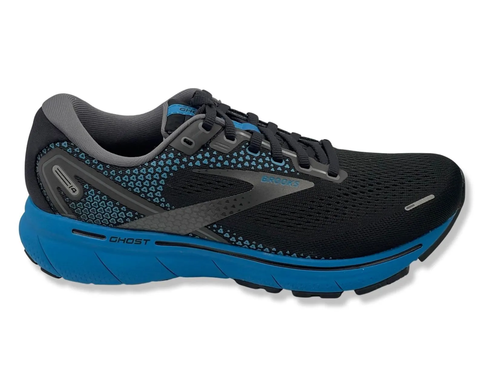 Weight Sneakers Brooks Ghost 14 Wide 2E Running Sneakers In Black & Blue For Men's