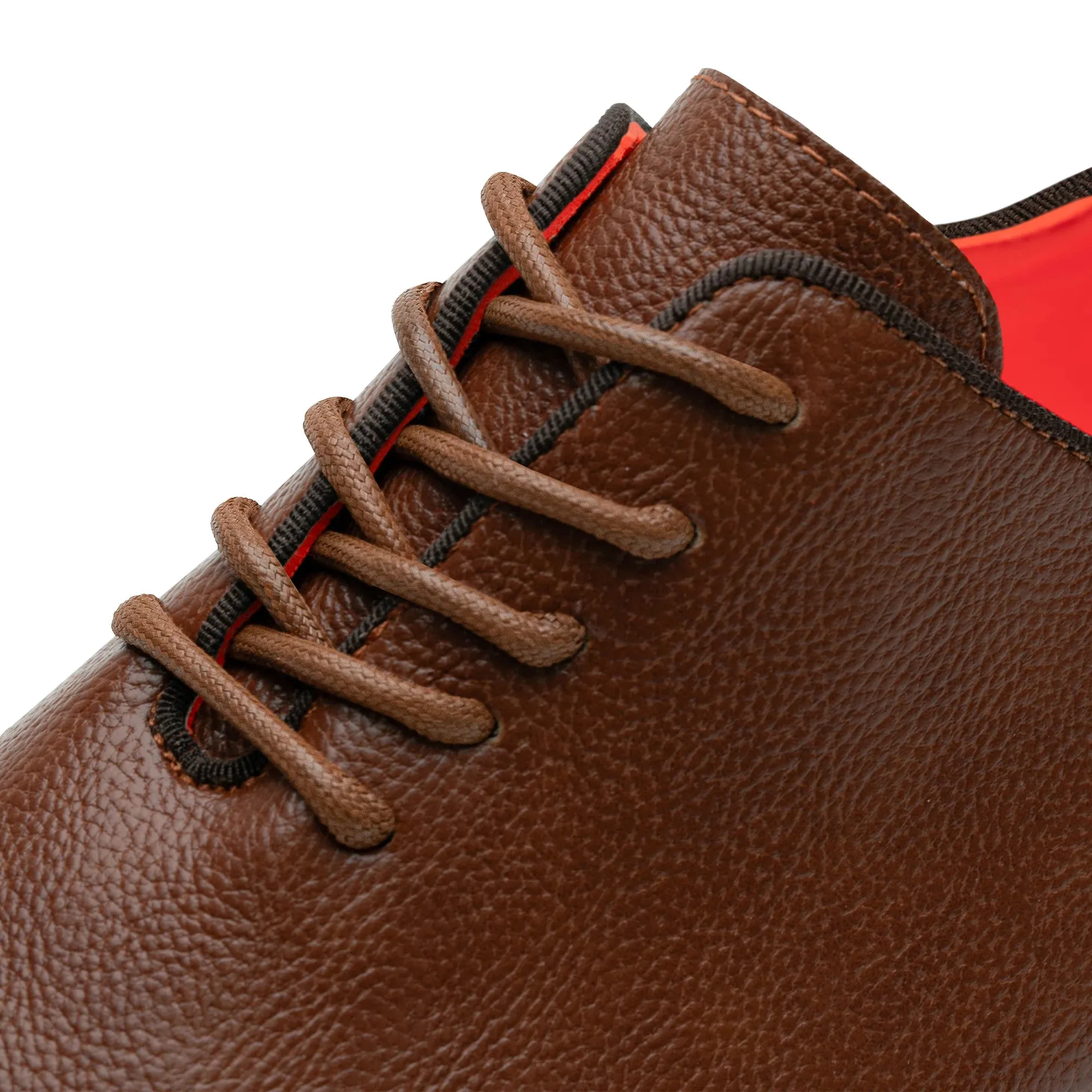 Brown Men's Leather Casual Shoe Plain Toe Lace Up Sneaker-the Napa Sneakers Light Up