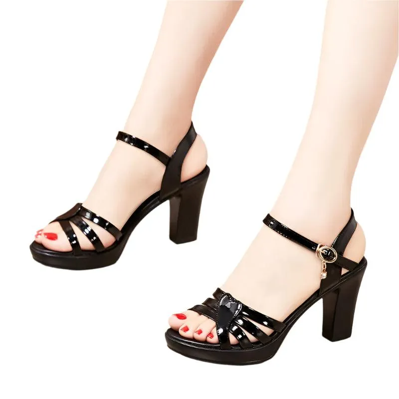 High Heels Ladies Sexy Leather Platform Wedge Heel Elegant Women Sandal I Saw Regina Wearing Army Pants And Flip Flops