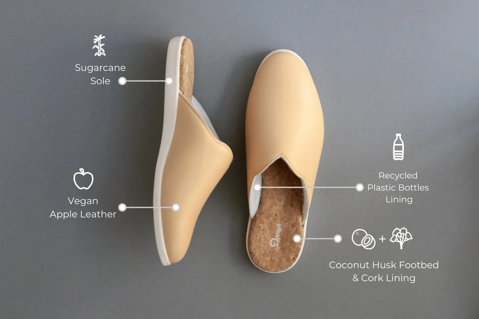 Infant Ballet Slippers House Mules | Honey Beige