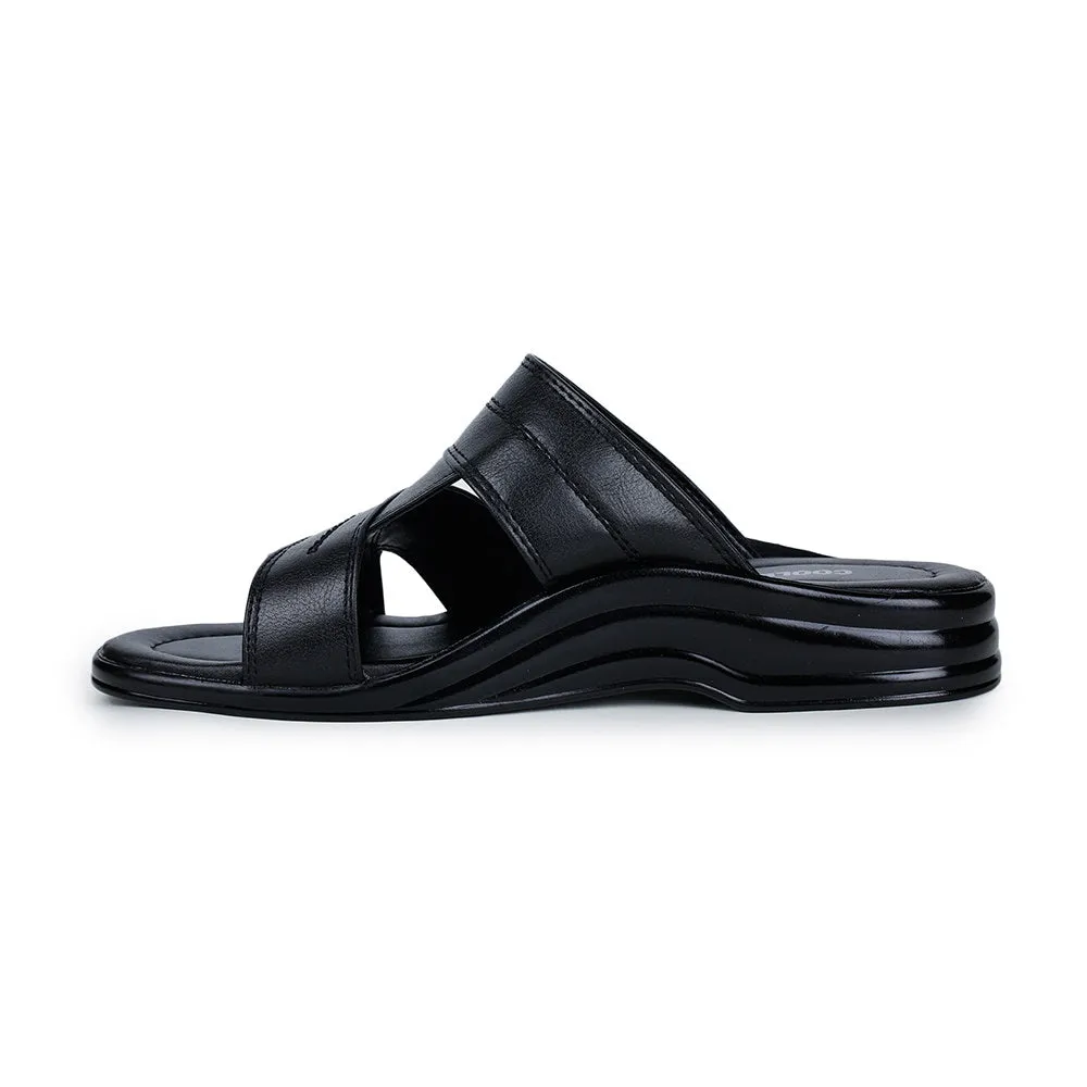 Coolers Casual (Black) Slippers For Men 7123-311 By Liberty All Purpose Foot Slippers