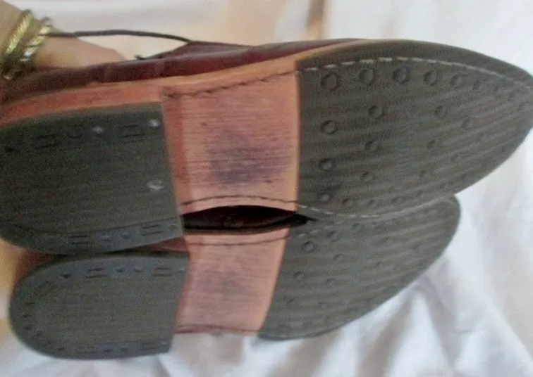 Como Loafers Mens CATERPILLAR Leather WINGTIP OXFORD Loafers Shoes 11 BURGUNDY BROWN