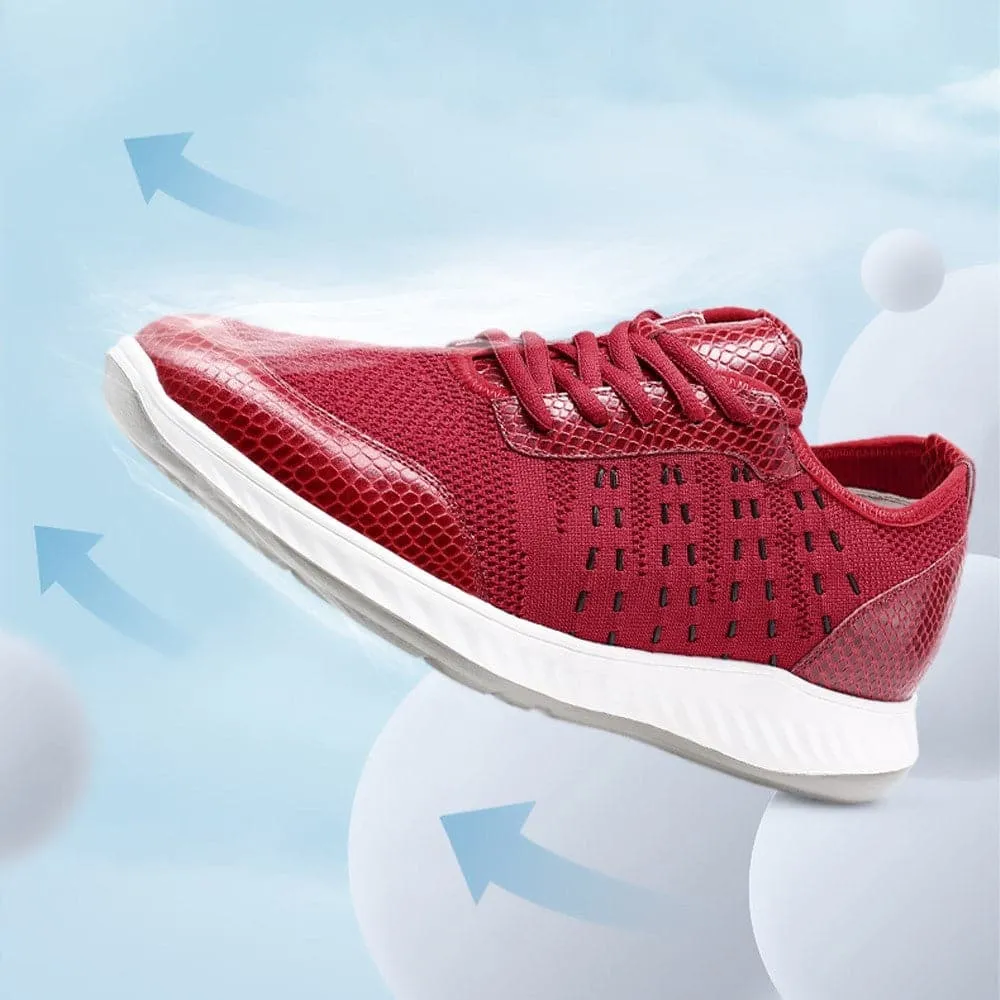 Sneakers Png 5 CM/1.95 Inches CMR CHAMARIPA Taller Shoes - Red Knit Sneakers for Men - Elevate Your Height