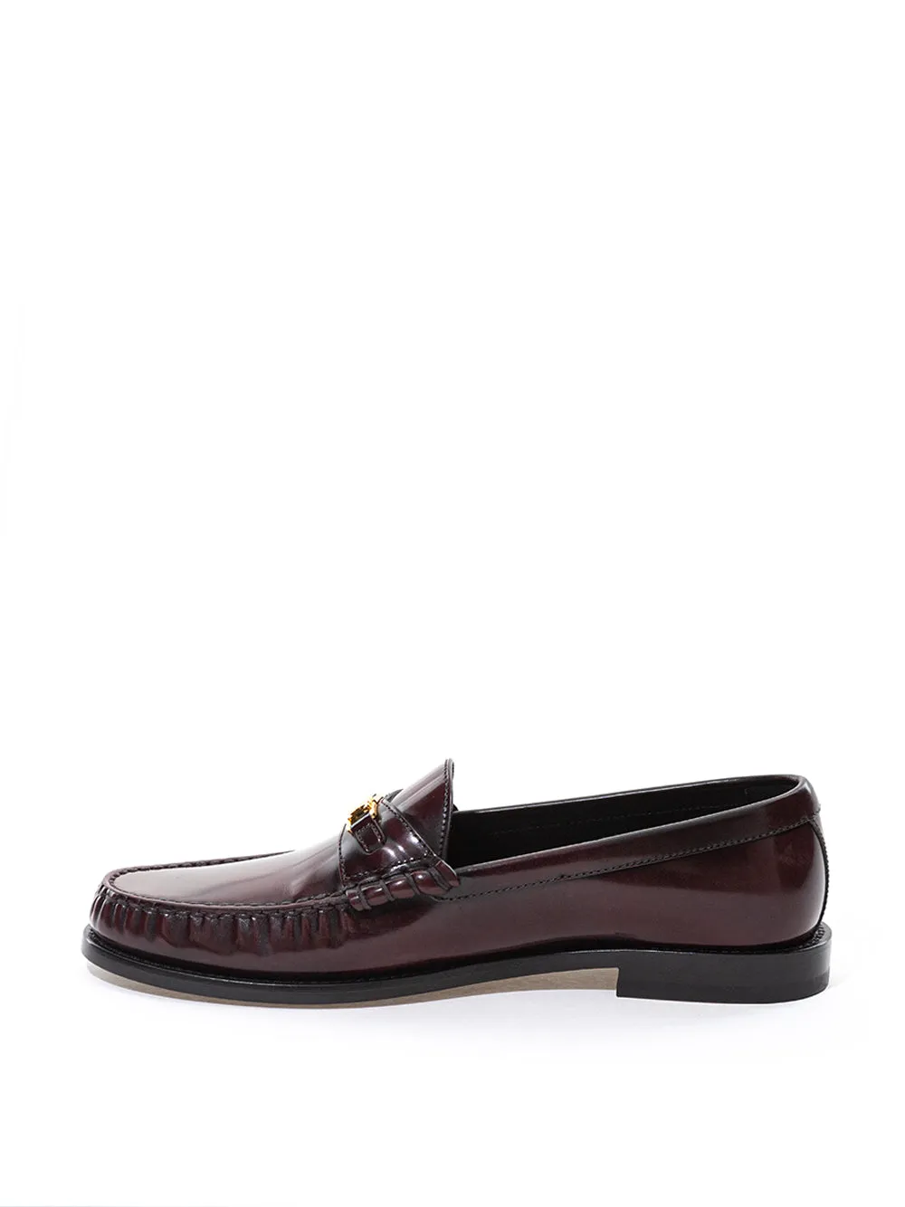 Celine Elegant Brown Leather Triomphe Loafers Worn Out Loafers