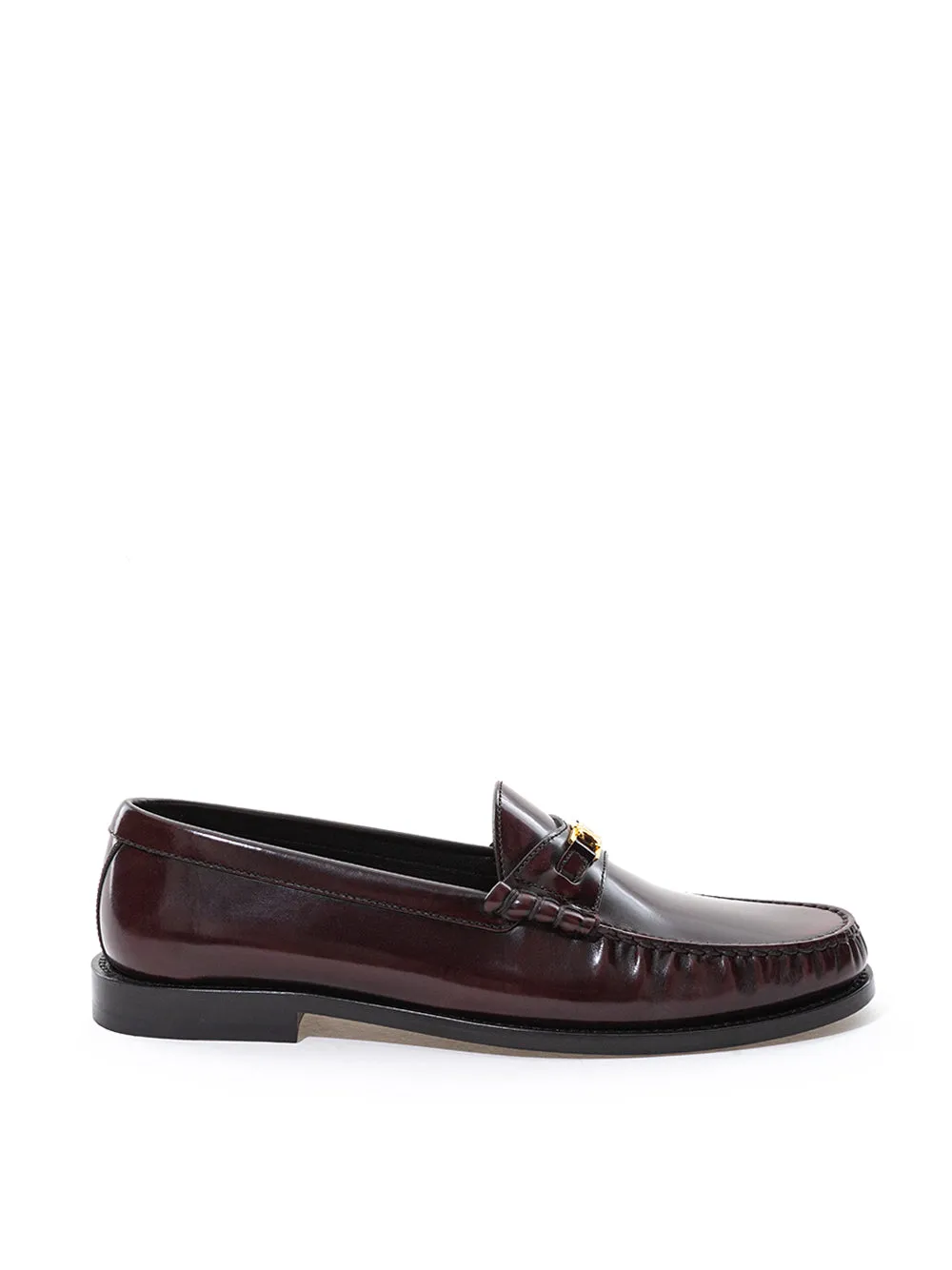 Wednesday Heeled Loafers Celine Elegant Brown Leather Triomphe Loafers