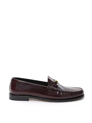 Designer Suede Loafers Celine Elegant Brown Leather Triomphe Loafers