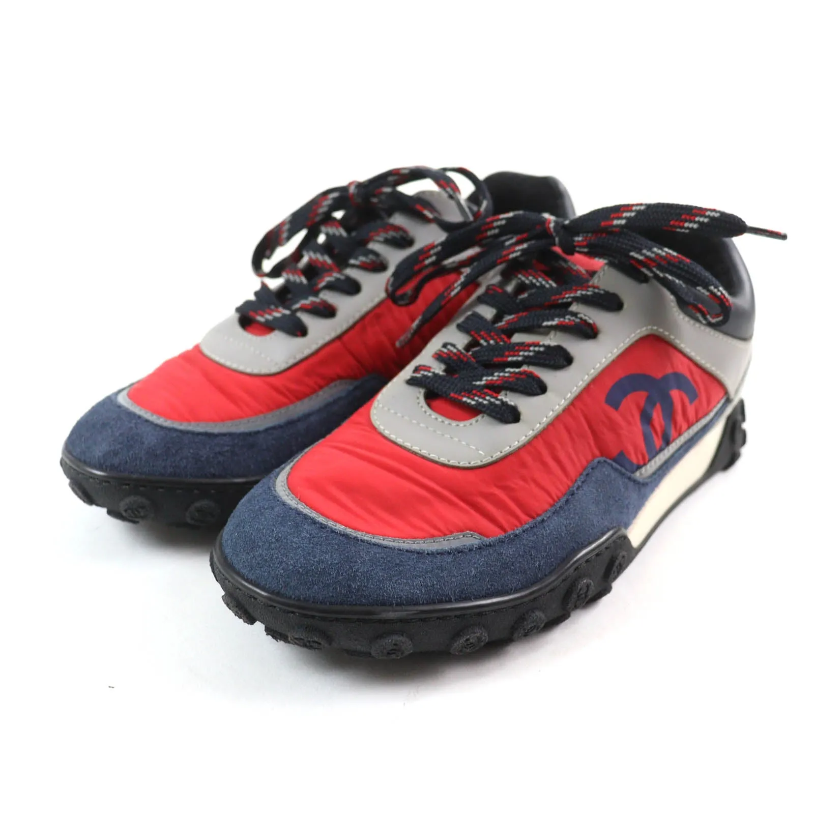 Veronica Beard Valentina Sneakers Chanel Suede Leather Logo Sneakers Women