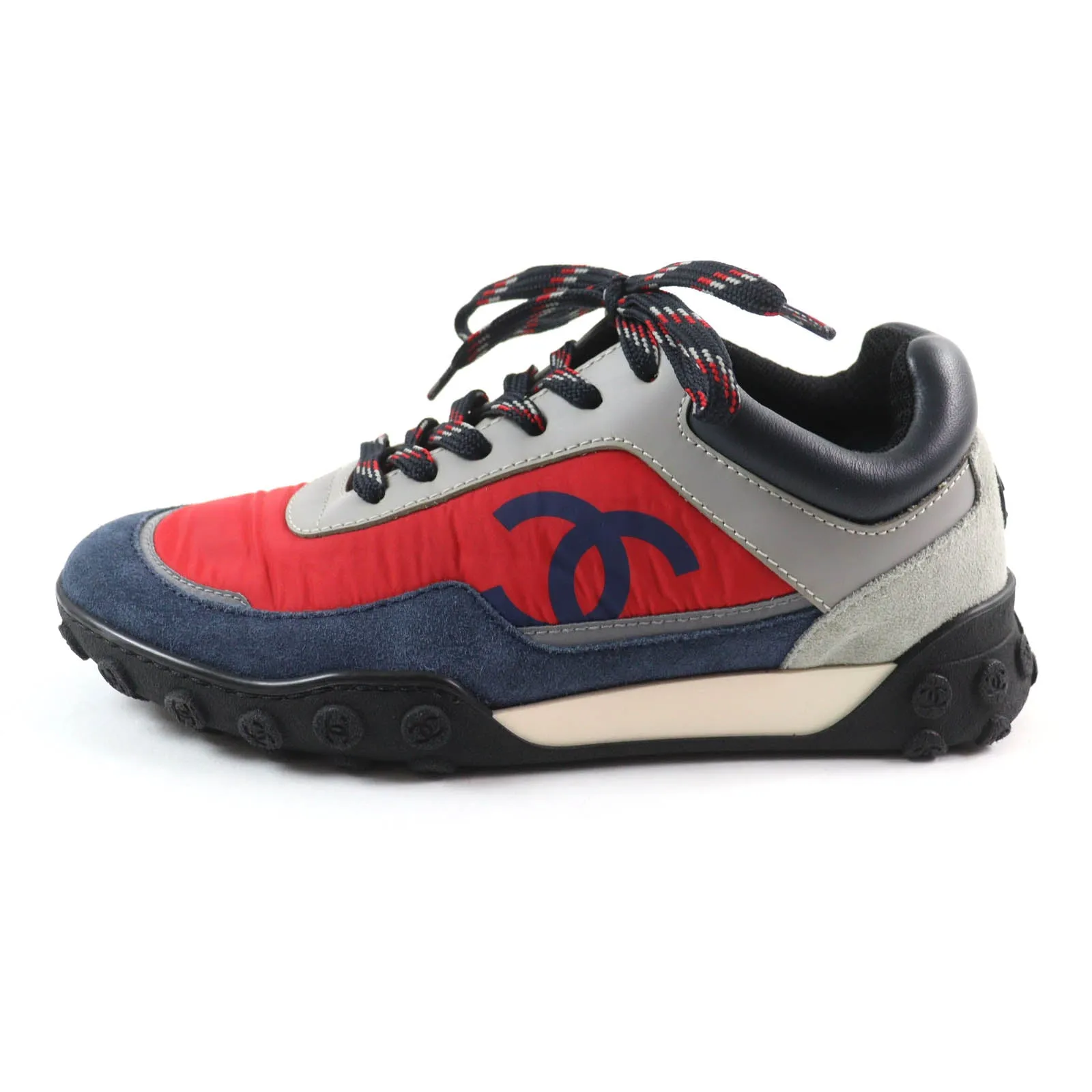 Chanel Suede Leather Logo Sneakers Women Under Market Sneakers