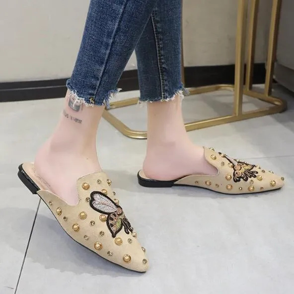 Flip Flops In Bulk For Wedding Guests Amozae- Amozae 2025 Luxury Women Mules Ladies Summer Chinese Slippers Women Shoes 2019 New Low Heels Flat Casual Shoes Woman Flip Flops