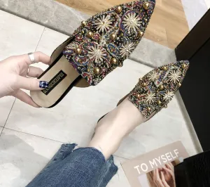 Turquoise Wedge Flip Flops Amozae- Amozae 2025 Luxury Women Mules Ladies Summer Chinese Slippers Women Shoes 2019 New Low Heels Flat Casual Shoes Woman Flip Flops