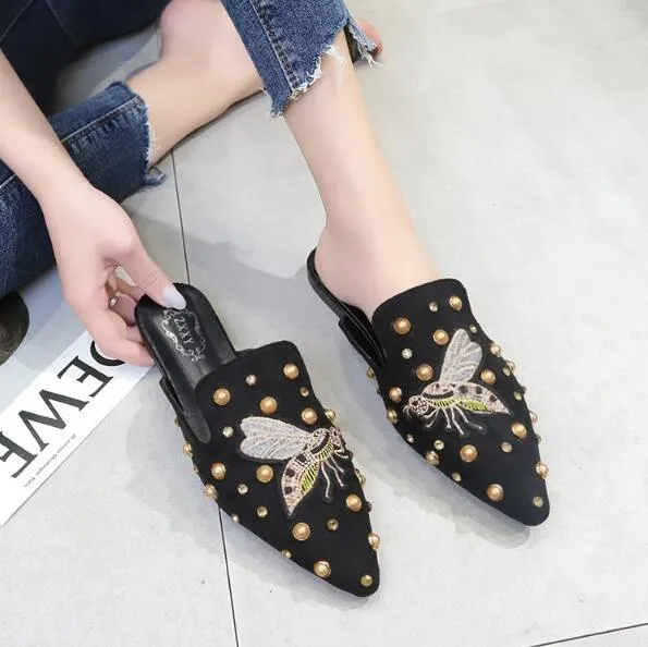 Amozae- Amozae 2025 Luxury Women Mules Ladies Summer Chinese Slippers Women Shoes 2019 New Low Heels Flat Casual Shoes Woman Flip Flops Xxl Flip Flops