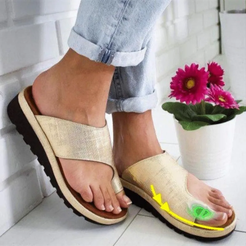 Wenkouban Women Sandals Casual Flip-flops Summer Shoes Woman Wedges Sandals Platform Heels Sandalias Mujer Big Toe Foot Correction Shoes Flip Flop Clip Art