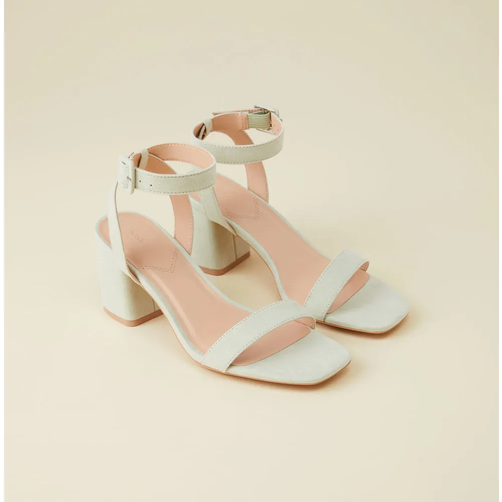 Lefties- Water Green Basic High-Heeled Sandal Animal Print Sandals