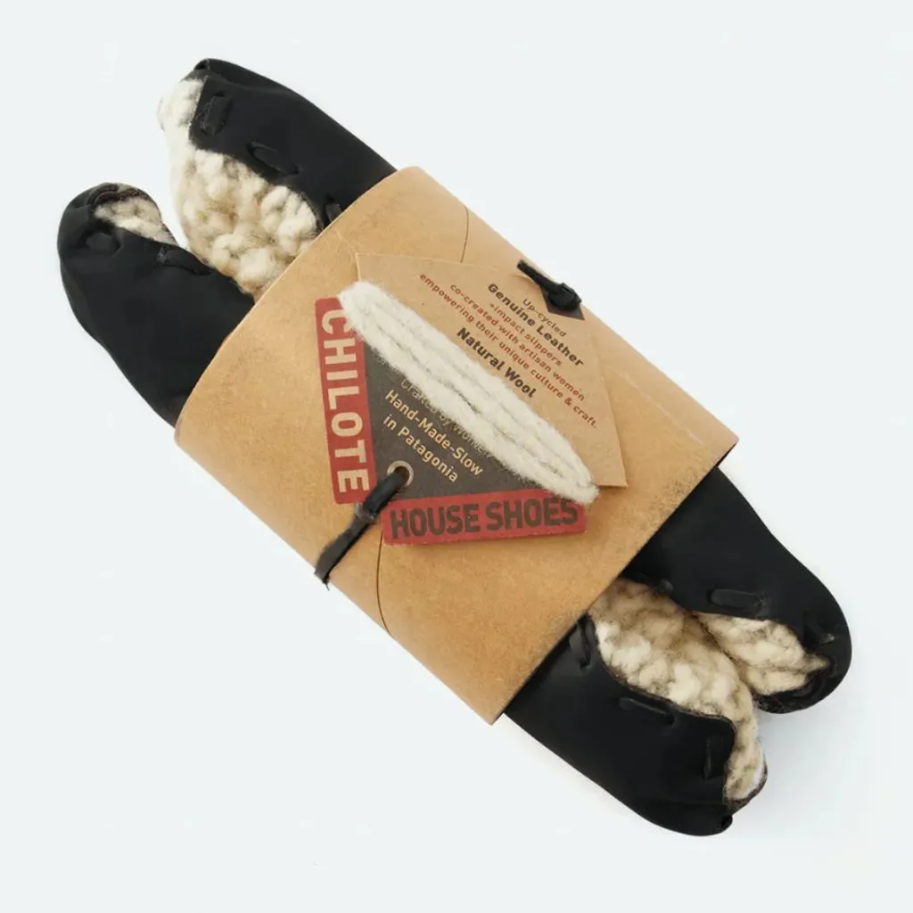 Chilote House Shoes   Organic Leather   Wool Best Non Slip Slippers For Elderly