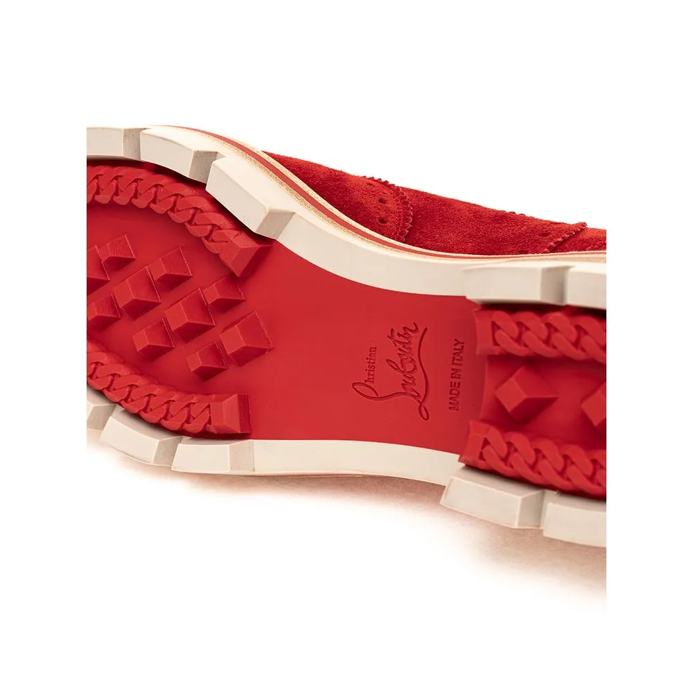Ballerina Flat Shoes Christian Louboutin Red Suede Flat Shoe