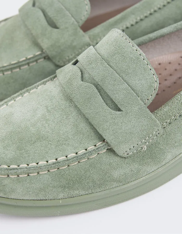 Venetian Loafers Tuxedo Sperry Green Suede