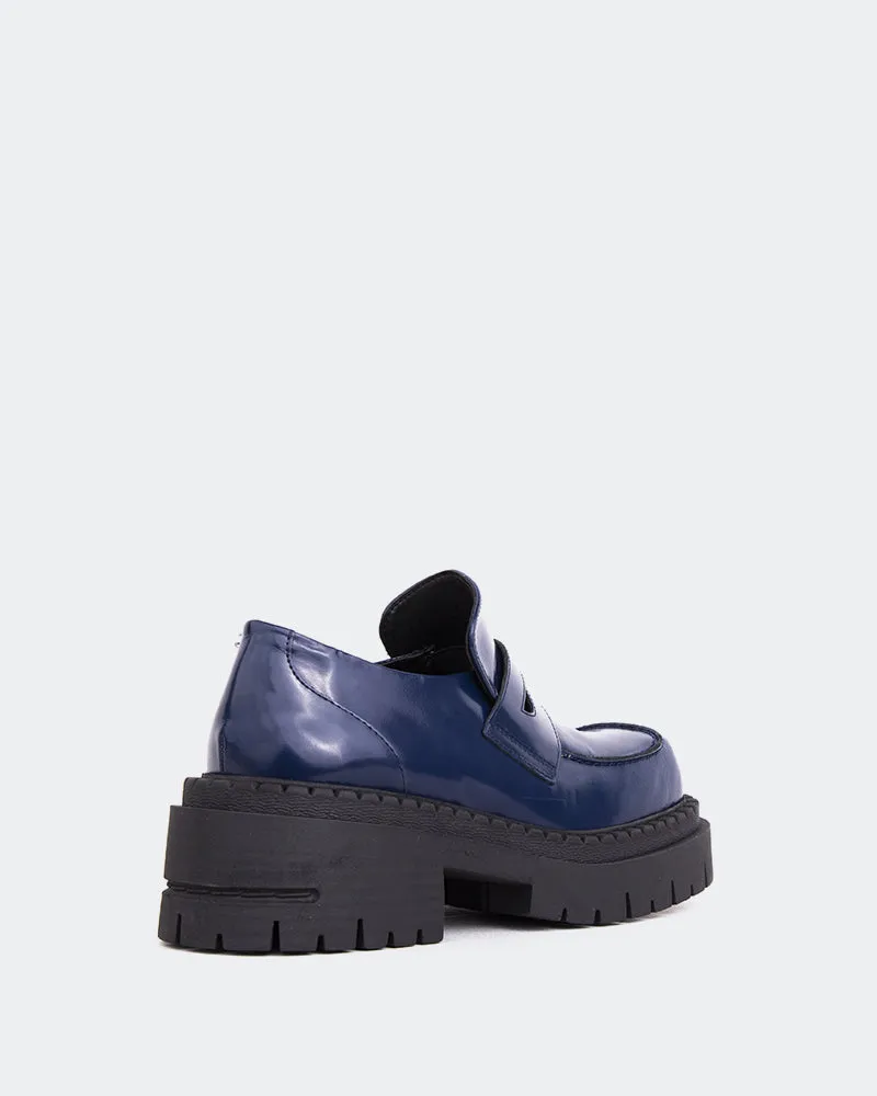 Penny Loafers With Suit Zolian Navy Leather