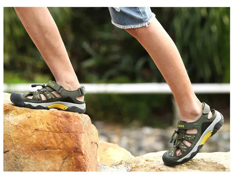 Sandals With Dress Classic Summer Men Sandals Fashion Large Size Beach Sandals New Breathable Casual Flat Sandals Men Outdoor Non-slip Wading Shoes