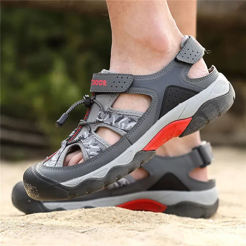 Sandals Men Classic Summer Men Sandals Fashion Large Size Beach Sandals New Breathable Casual Flat Sandals Men Outdoor Non-slip Wading Shoes